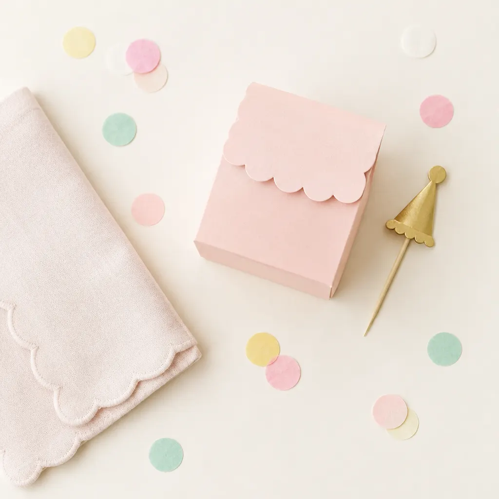 Caja dulcera con topper dorado estilo pastel